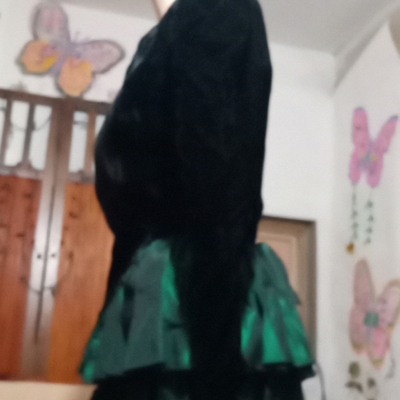 Roberta of California vintage velvet + satin ruffled " open back "evening Dress - Picture 9 of 14